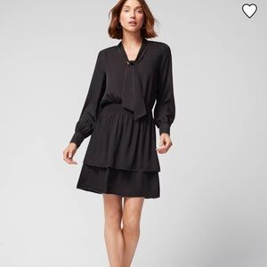 WHBM Long Sleeve Beaded Smocked Blouson Dress